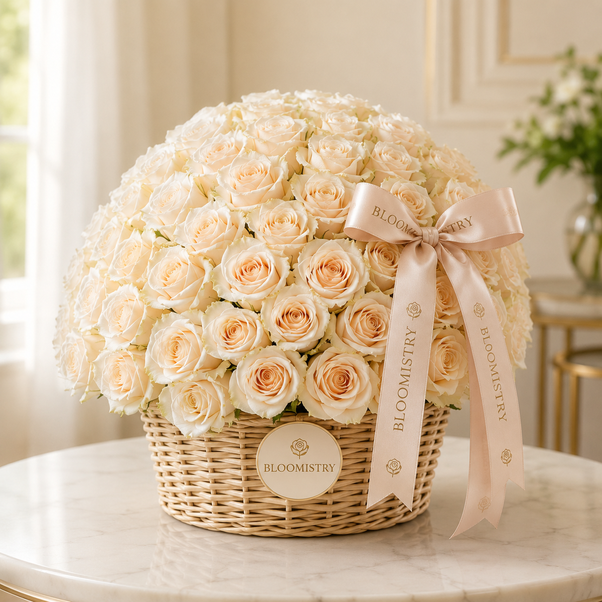 Champagne Rose Basket