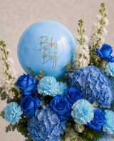 His First Bloom baby boy hat box – close-up