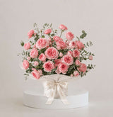 Petal Symphony Julieta Bouquet – pink Julieta garden roses with eucalyptus by Affy, Dubai